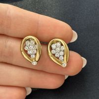 Wunderschöne 18KGP Vintage Goldene Tropfen Ohrstecker