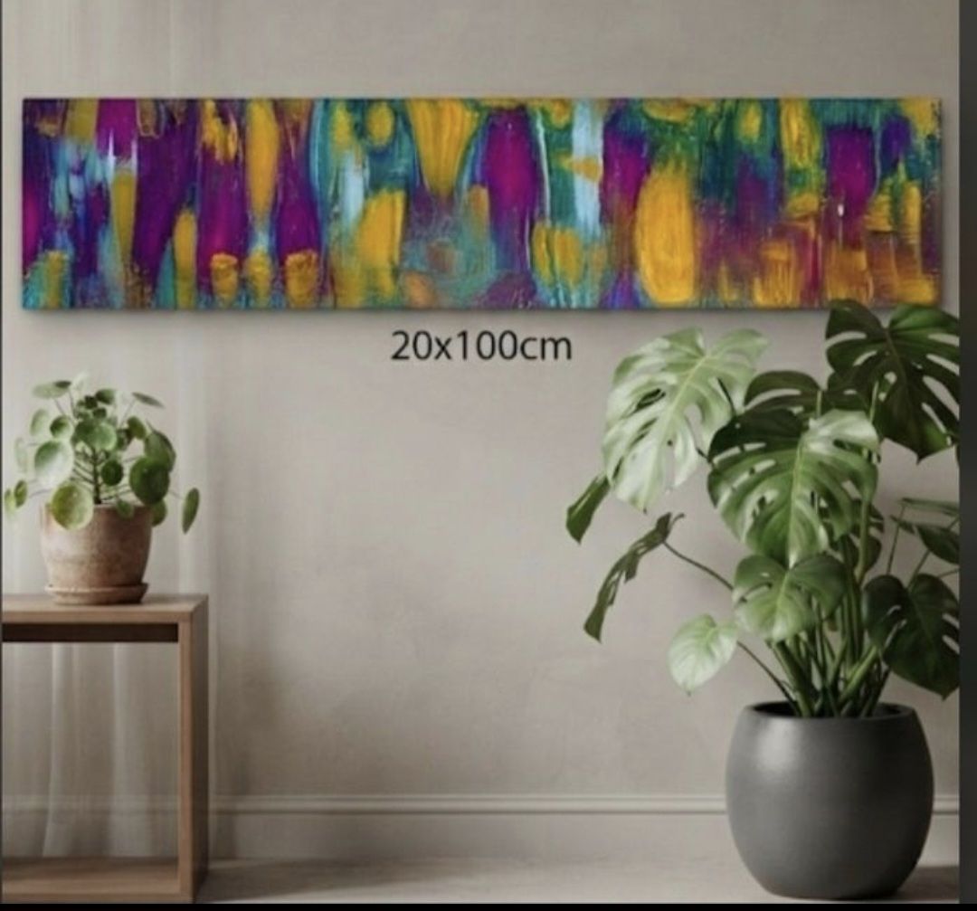 Tableaux: Gemälde " Regenbogenfarben" handmade 20×100 – Neuf (Voir description) à Riehen par Steinbock1970
