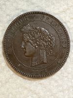 Pièce rare de 10 Centimes, France, année 1896, superbe!