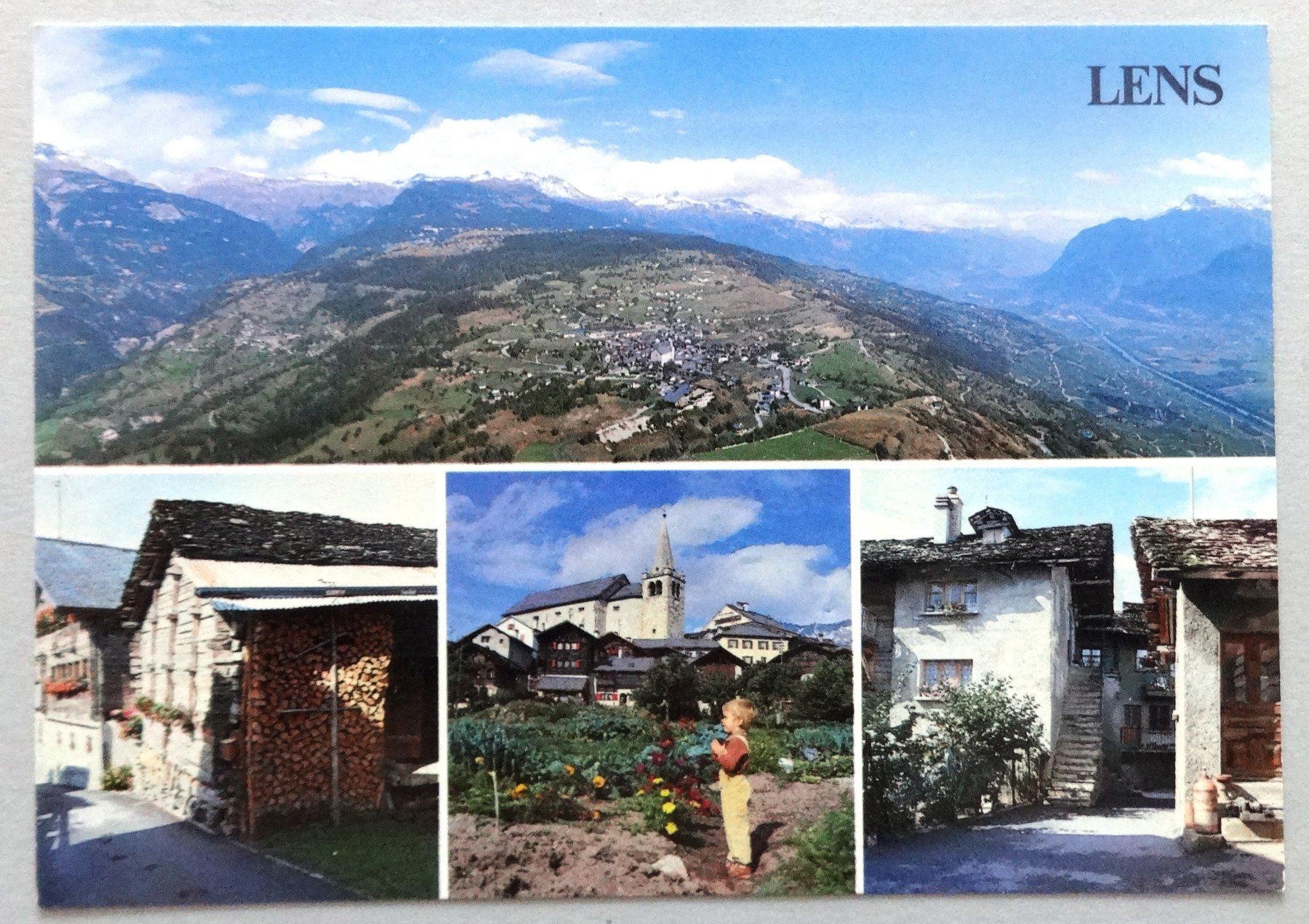 Ansichtskarten: Lens, alt. 1150 m, Vallée de la Lienne – Gebraucht aus Fétigny von Billy2miny