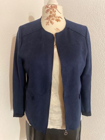 Blouson veste Street One imitation daim marine