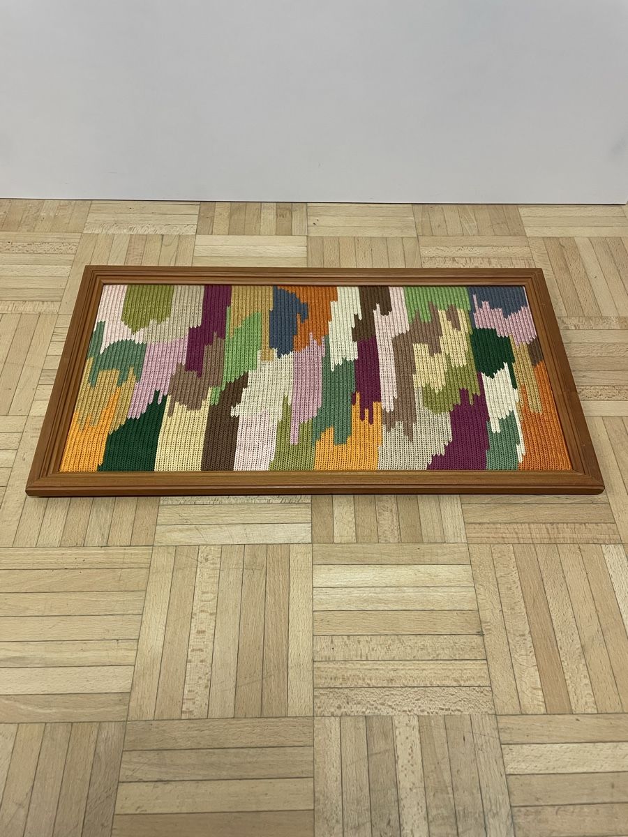 Dipinti: Abstrakte Kunst Textil Komposition gerahmt Camouflage Stoff – Usato da Zürich venduto da Vintagewiesel 9