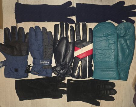 5 paires de gants et moufles - hiver, neige, ski, froid