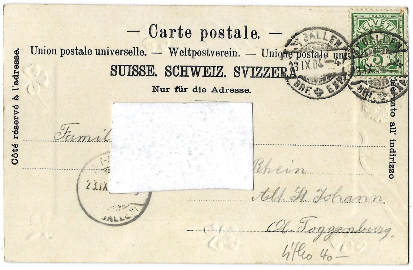 Cartoline postali: St . Gallen  mit  Freudenberg . – Usato da Bütschwil venduto da Jackson1A 1