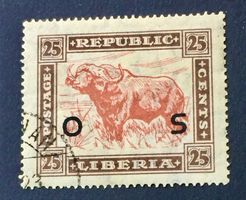 Briefmarken aus Liberia  Buffalo mit Aufdruck gestempelt