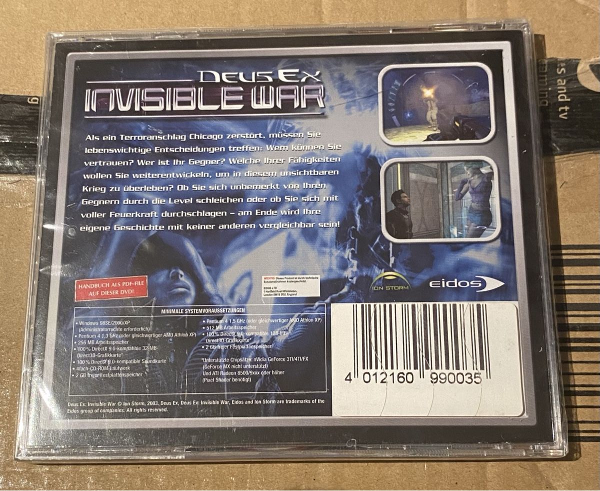 Giochi: Deus Ex: Invisible War, PC Sealed – Nuovo e nell'imballaggio originale da Basel venduto da spider-loc 1