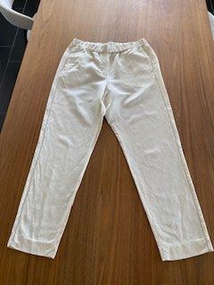 Peserico crémefarbige Hosen mit Perlen Gr. 42
