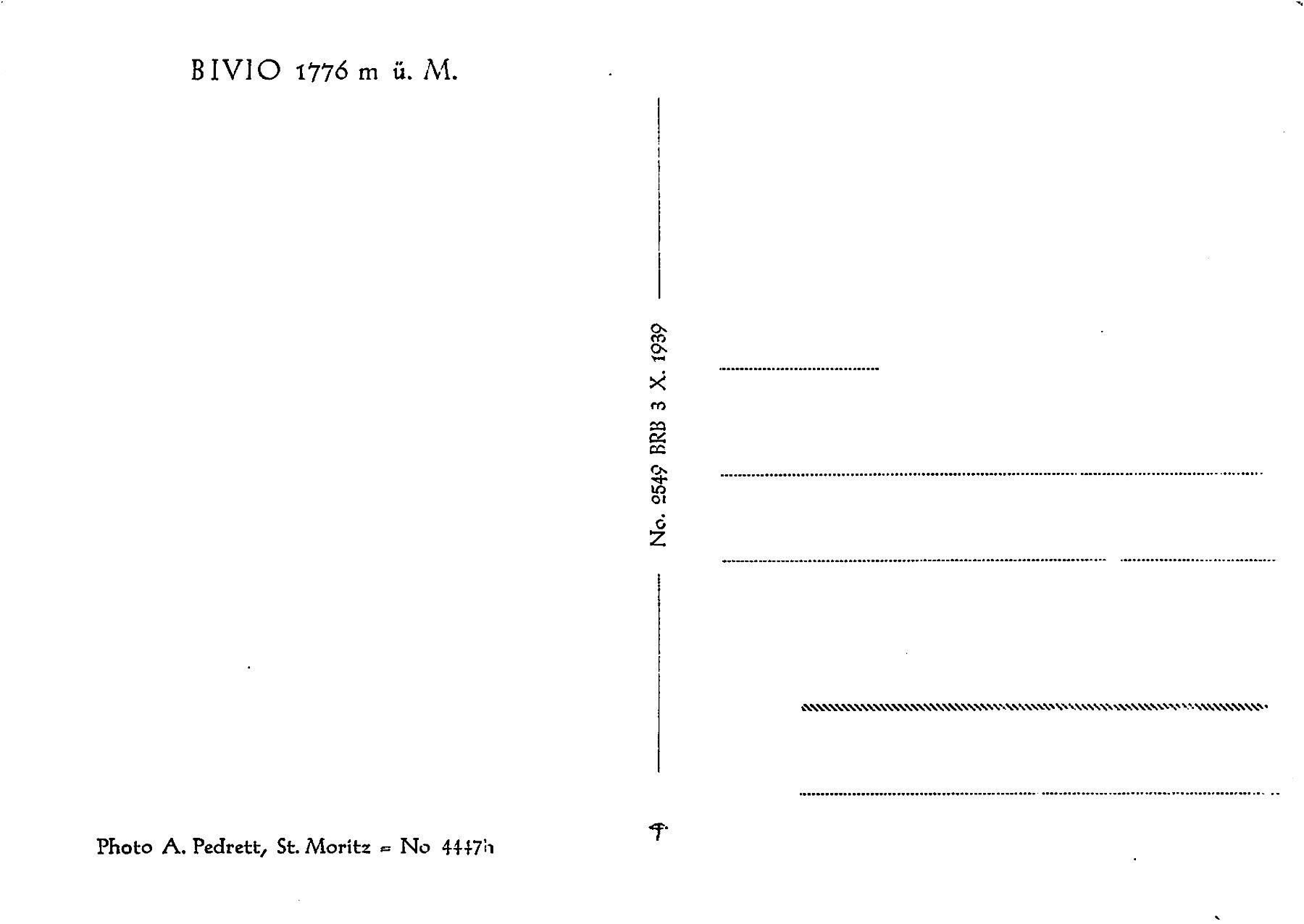 Ansichtskarten: Bivio – Gebraucht aus Ottikon b.Kemptth. von Neptun1974 1