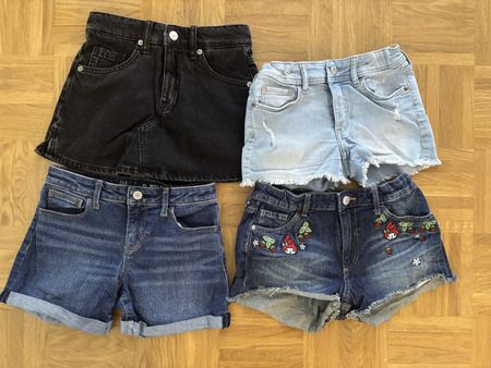 Lot de 4 shorts fille: H&M, GAP et Zara, tailles 140-152