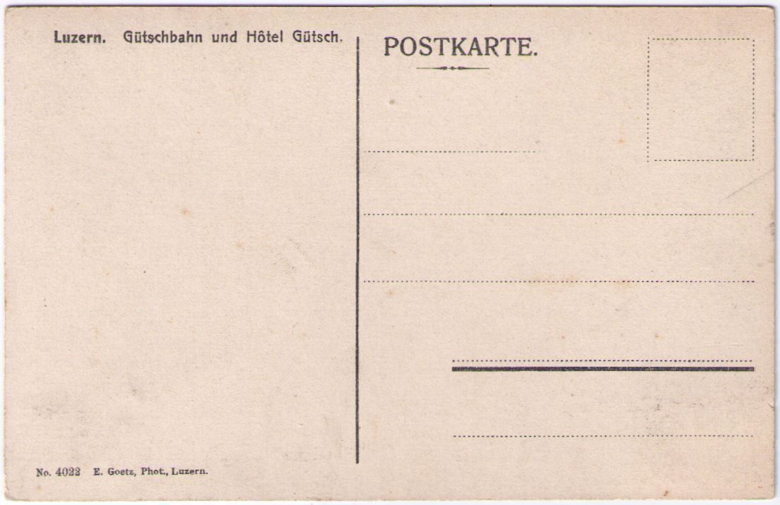 Cartes postales: Luzern - Gütschbahn & Hotel – D'occasion à Binningen par Mountainrider 1