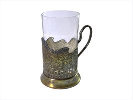 Vintage Sowjetunion Raumfahrtprogramm Teeglas versilbert