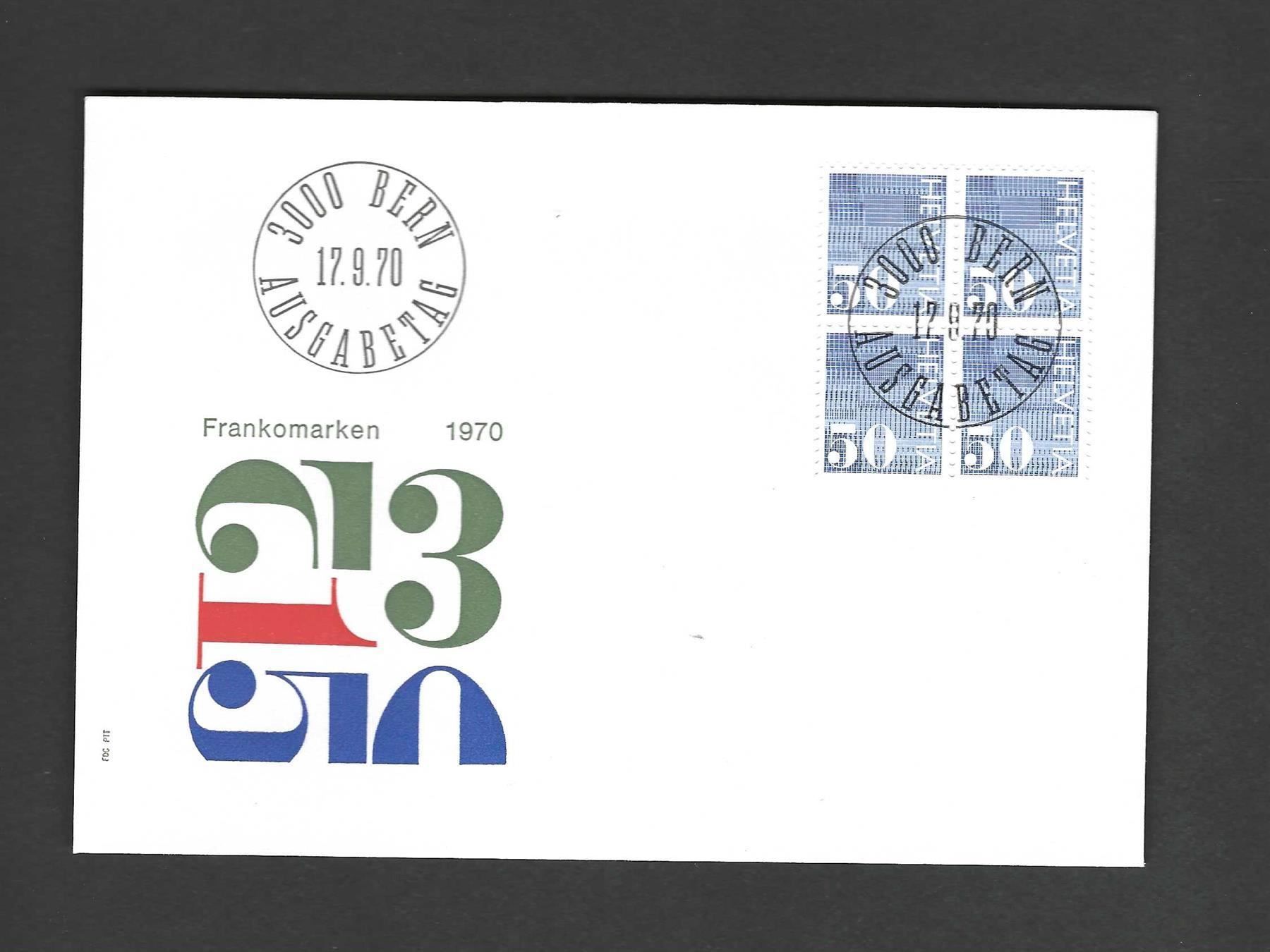Alle Briefmarken: CH FDC Viereblock 1970 – Neu und originalverpackt aus Koblenz von Markenhimmel