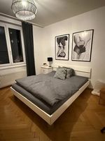 Bett 160 cm in Weiss inklusive Lattenrost zu verkaufen