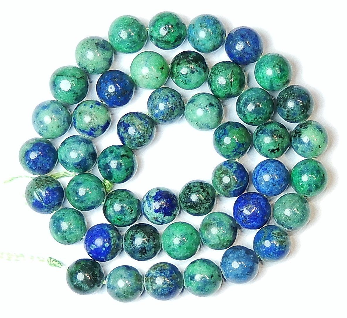 Ketten: 1 Strang echte 1A echte Chrysocolla-Azurit Perlen 8 mm – Neu (gemäss Beschreibung) aus Müllheim Dorf von GUENI01