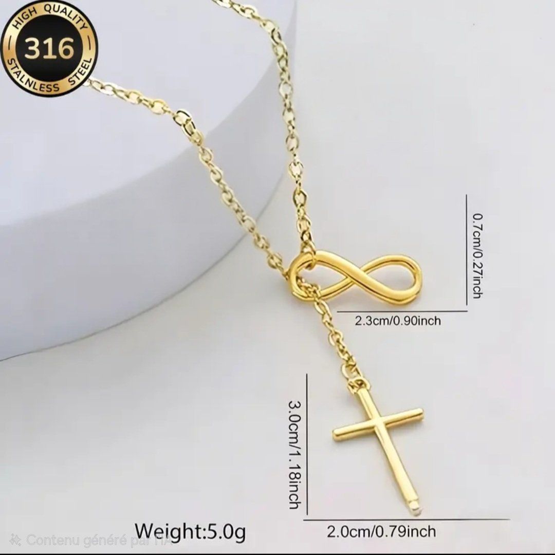 Catenine: Collier croix doré, NEUF – Nuovo e nell'imballaggio originale da Puidoux venduto da mic_c2fh 1