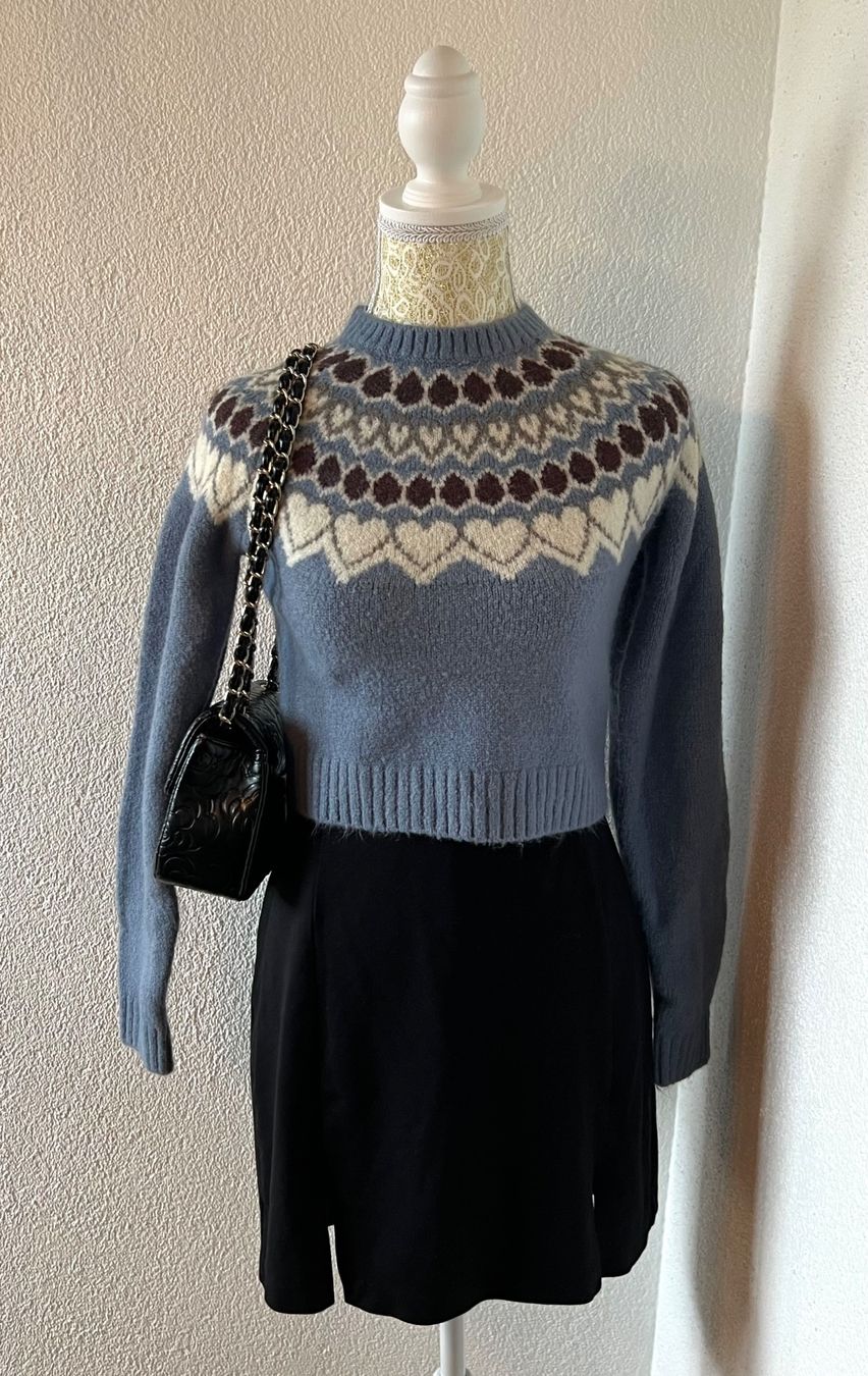 Pullover & Sweatshirts: Tally Weijl blue and white heart patterned sweater – Neu (gemäss Beschreibung) aus Otelfingen von houseofstae
