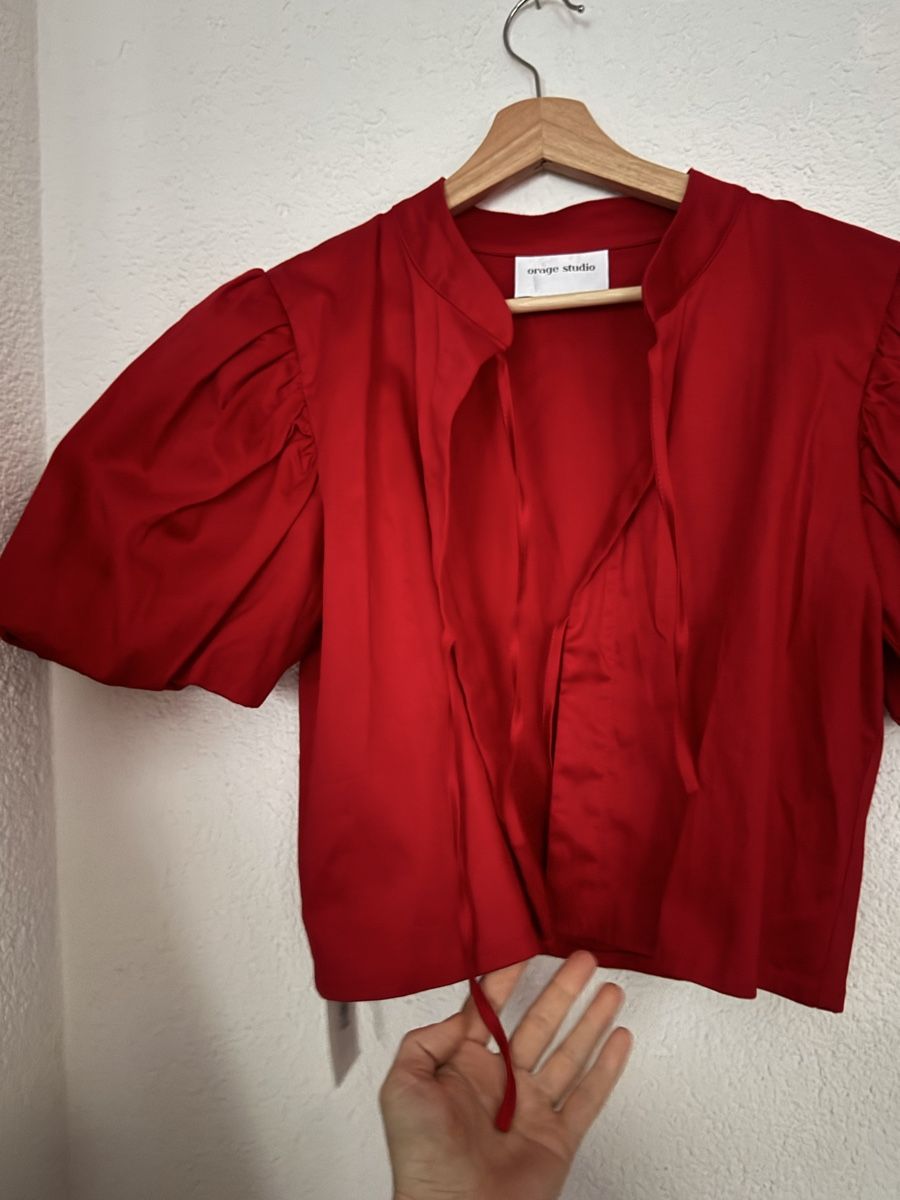 Camicette: Orage Studio Cropped Top, Red with Tie, size S, chic! – Nuovo e nell'imballaggio originale da Dietikon venduto da dom_pvq5 5