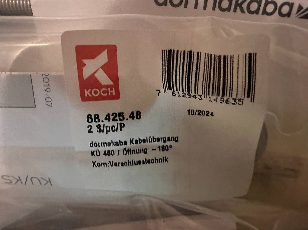 Kabel: Kabelübgergänge Dormakaba KÜ480 – Neu und originalverpackt aus Affoltern am Albis von sut_gyh5 2