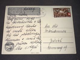 Bundesfeier 1939 Karte mit Pro Patria