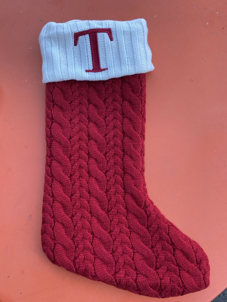 Tutte le decorazioni: Christmas Stocking, embroidered initial "T", new, 45cm – Nuovo e nell'imballaggio originale da Buttikon SZ venduto da Maxwelltime