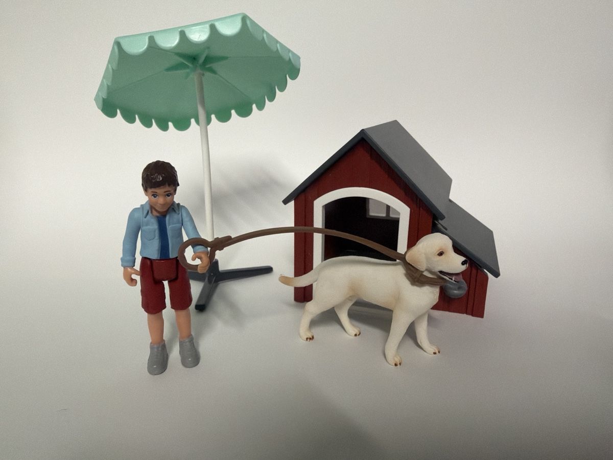 Schleich Giocattoli: Schleich Junge mit Hund und Hundehütte – Usato da Jona venduto da daisy032