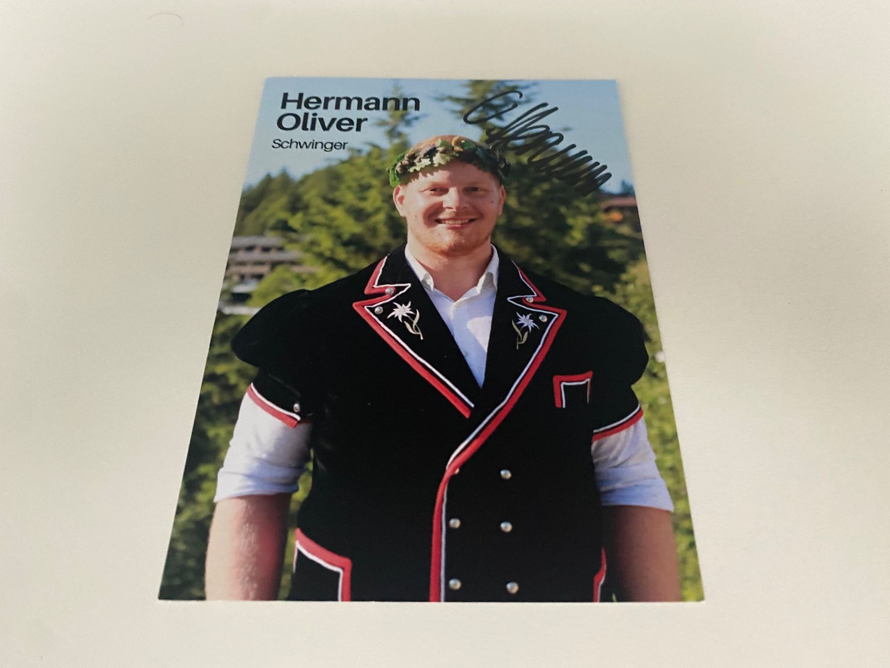 Autografi: Autogrammkarte Hermann Oliver - Schwingen - Original – Usato da Hergiswil LU venduto da FcMalkov