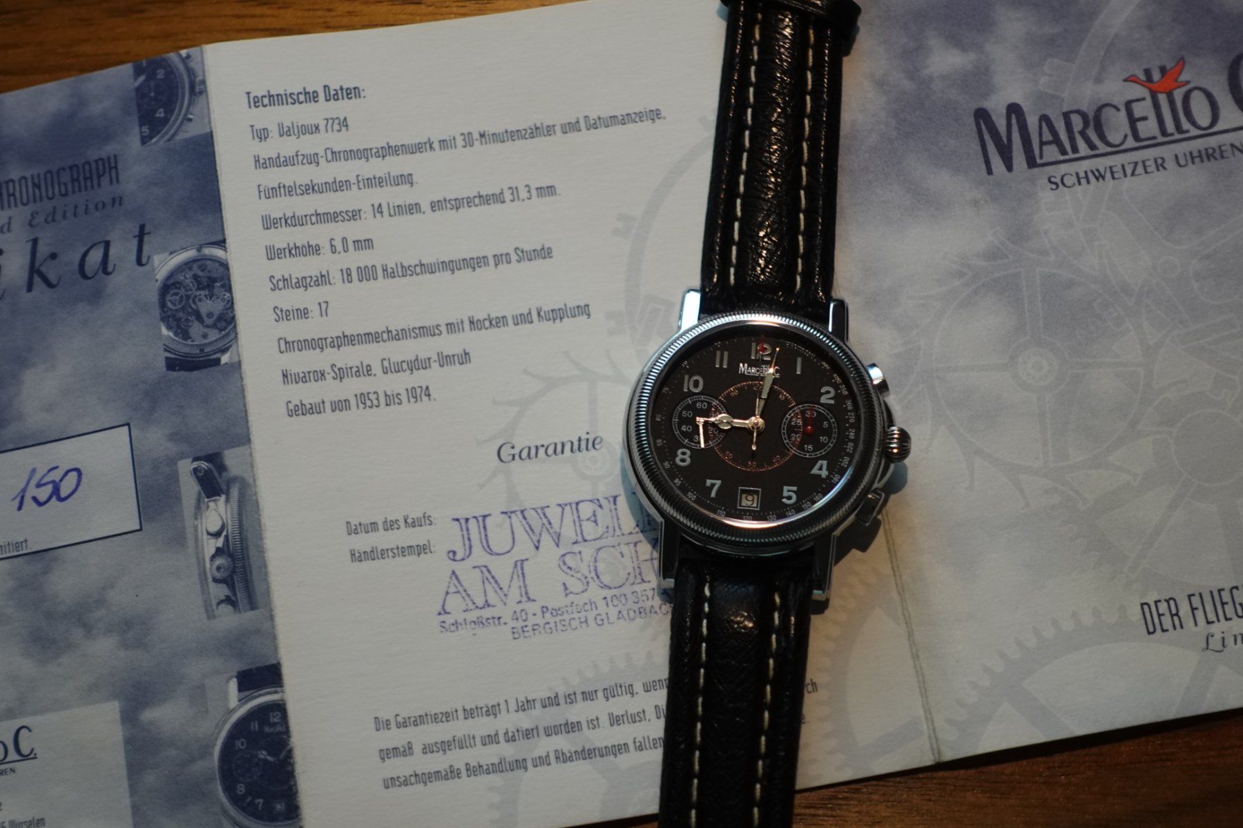 Valjoux Montres: Marcello C. Fliegerchronograph Valjoux 7734 – Neuf avec emballage d'origine à Basel par arm_gf7p 5