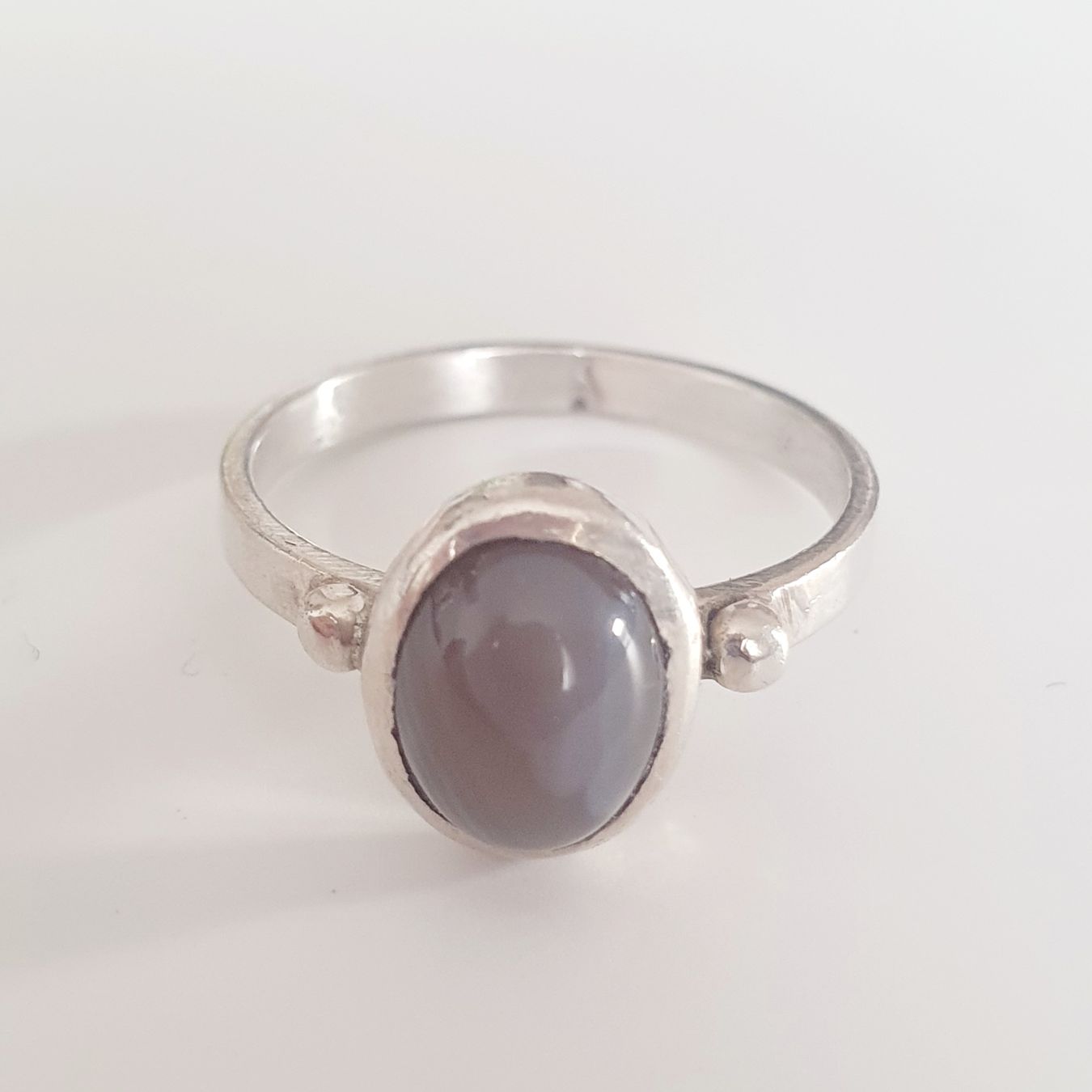 Bagues: Vintage Silberring 925 mit Chalcedon Edelstein, Gr 18.8mm – D'occasion à Kreuzlingen par Wunderkiste123 1