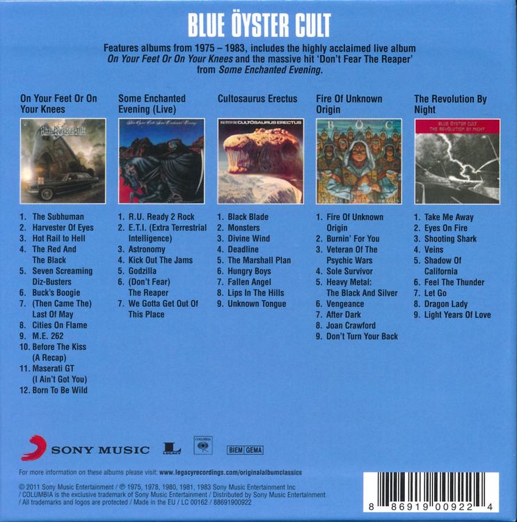 BLUE ÖYSTER CULT ORIGINAL ALBUM CLASSICS (5 CDBox neu) Kaufen auf