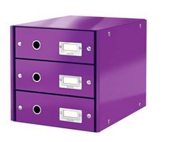 Leitz Click & Store Schubladenset, A4, 3 Schubladen, Violett
