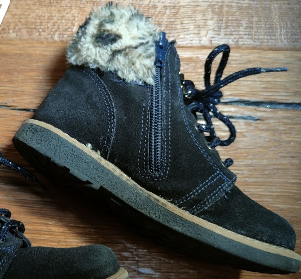 Scarpe per ragazze: Bottes en daim pour enfant, bleues, avec fermeture éclair – Usato da fribourg venduto da pegalex