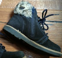 Bottes en daim pour enfant, bleues, avec fermeture éclair