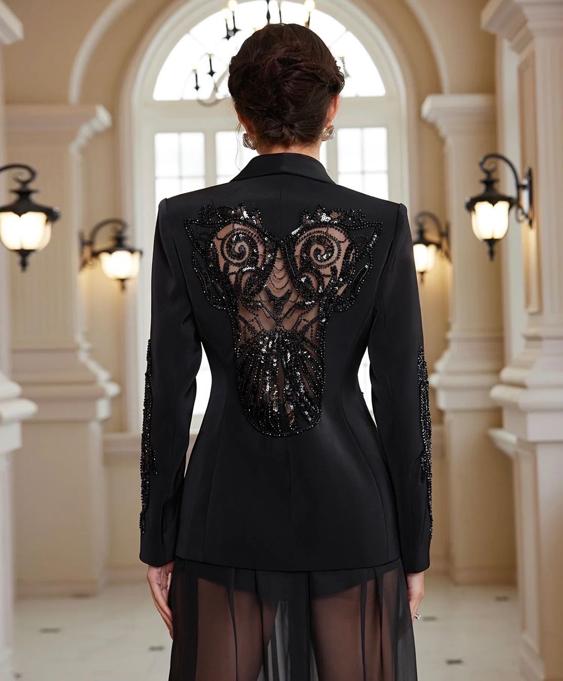 Giacche: Magnifique Veste Noir à strass – Nuovo e nell'imballaggio originale da Genève venduto da Annilu