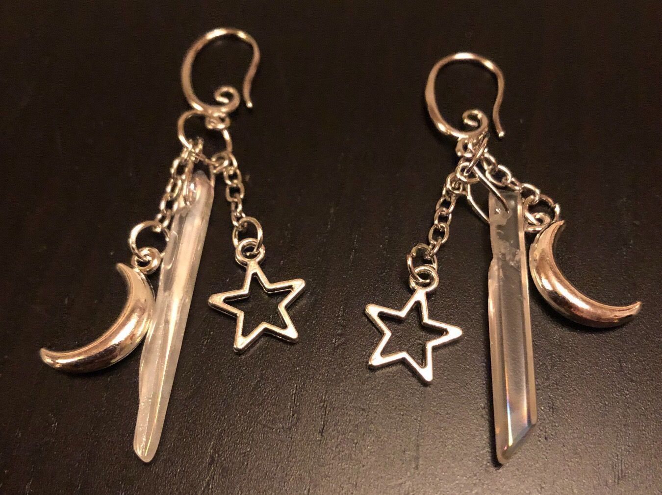 Ohrringe & -stecker: Ohrringe mit Halbmond und Sterne / Nr. 105 – Neu (gemäss Beschreibung) aus Gams von Mariawicca