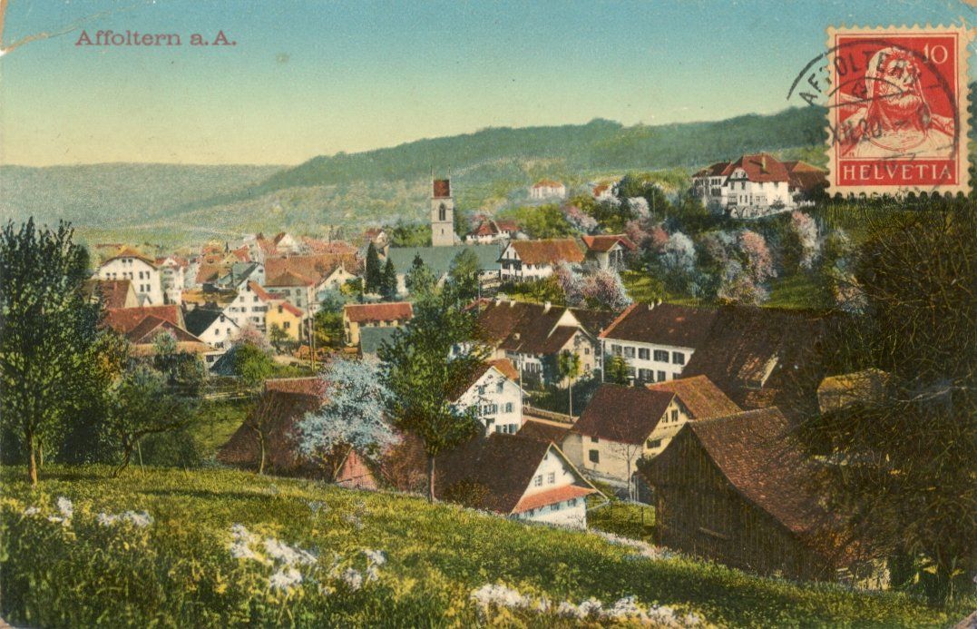 Cartoline postali: Affoltern a. A.         um 1920 – Usato da Brig venduto da Valcards54