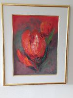 Orig. GEMÄLDE/ Bild Tulpe 90x71cm v. ELKE AURICH