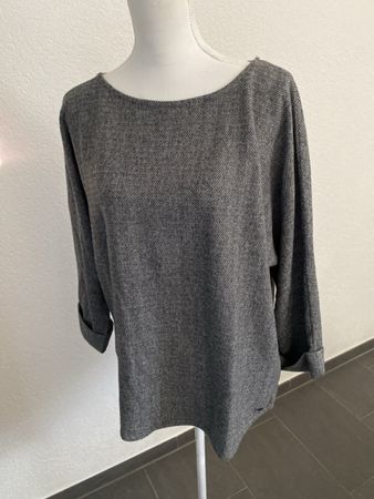 Schöner OPUS Pullover grau Fischgrätenmuster Grösse 42