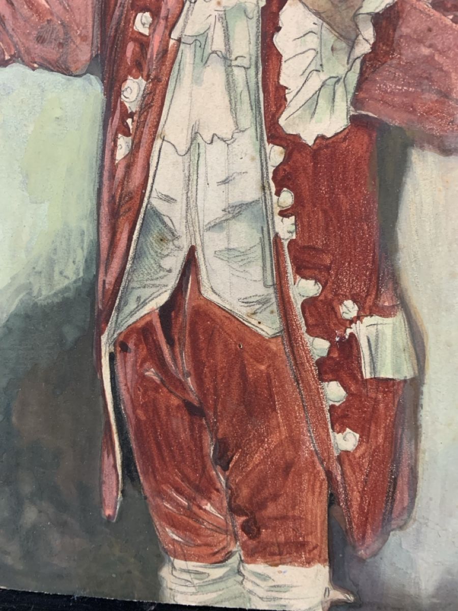 Tableaux: Gouache eines Dirigenten signiert – D'occasion à Wolfhalden par SecondAntique 2
