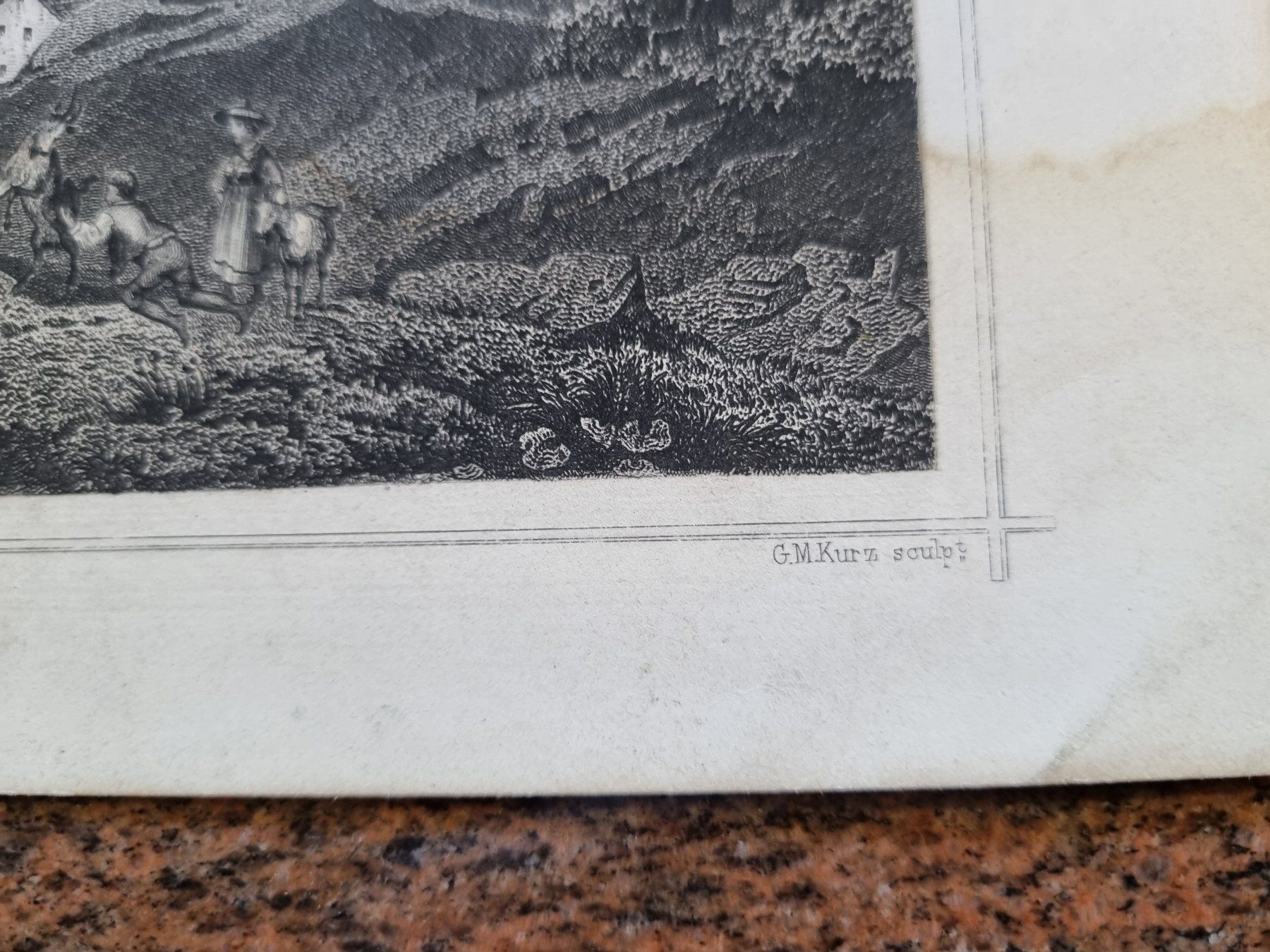 Incisioni: Antike Lithographie Ansicht Samaden, G.M. Kurz sculp. – Usato da Trachslau venduto da post35 2