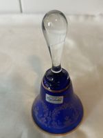 Bohemia Crystalex Glocke blau vergoldet Handarbeit aus Tsche
