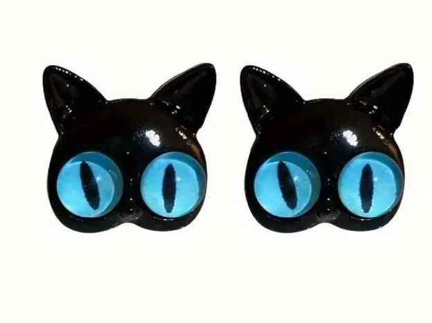 Orecchini pendenti & Orecchini a lobo: Schwarze Katze (Crazy CAT) Ohrstecker – Nuovo (secondo la descrizione) da Gams venduto da Mariawicca