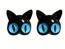 Schwarze Katze (Crazy CAT) Ohrstecker