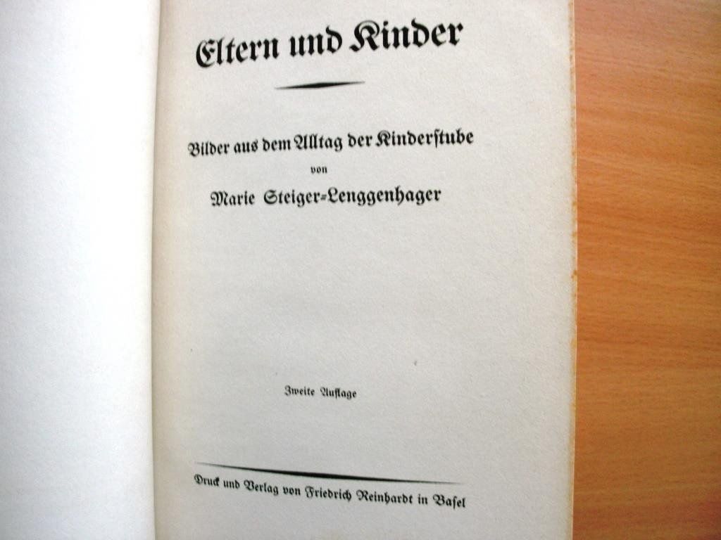 Libri: Eltern und Kinder; Marie Steiger-Lenggenhager – Usato da Grenchen venduto da Kogi7 1