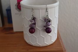 Boucles d'oreilles fantaisie violettes