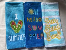 3 Colorful kitchen Towels - Summer theme design