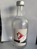 SWISS Airline Glasflasche mit Flugzeug Limited Edition NEU