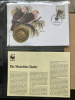 Mauritius 1992 WWF Taube Münzbrief 30 Jahre WWF Medallie
