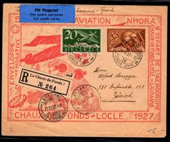 CH - Flugpost - regelm. Flug - RF 27.4D mit ZF - NOHORA