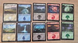 MTG Magic The Gathering alle Lord of the Rings Basic Mana