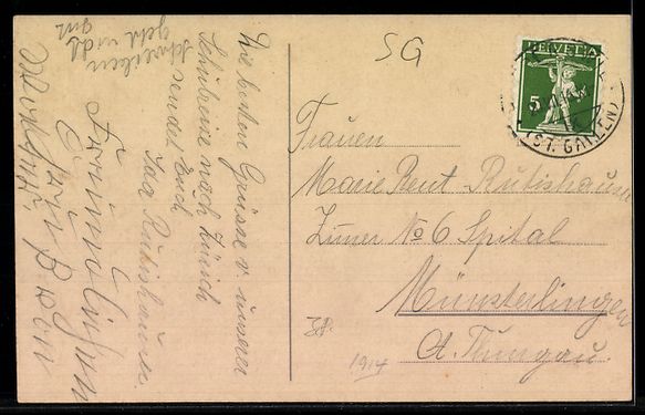 Ansichtskarten: AK Rapperswil, Hotel Post – Gebraucht aus Berlin von bartko-reher 1